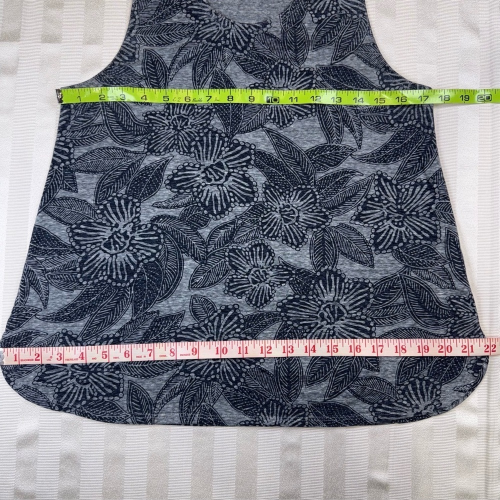J. Crew Floral Tank Top Gray Navy Sleeveless Blouse Size Small Casual Summer - Picture 6 of 10